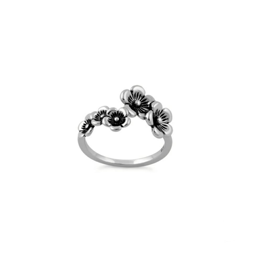 🥰 FLOWER BOUQUET STERLING SILVER RING